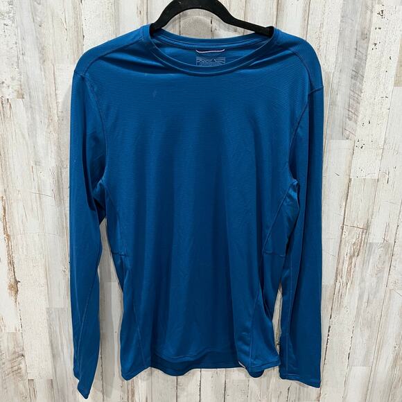 Patagonia *FLAW Blue Capilene Cool Lightweight Long Sleeve Shirt Base Layer Med - Picture 1 of 8